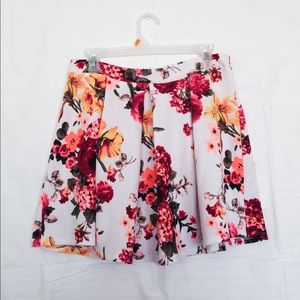 White Floral Skirt